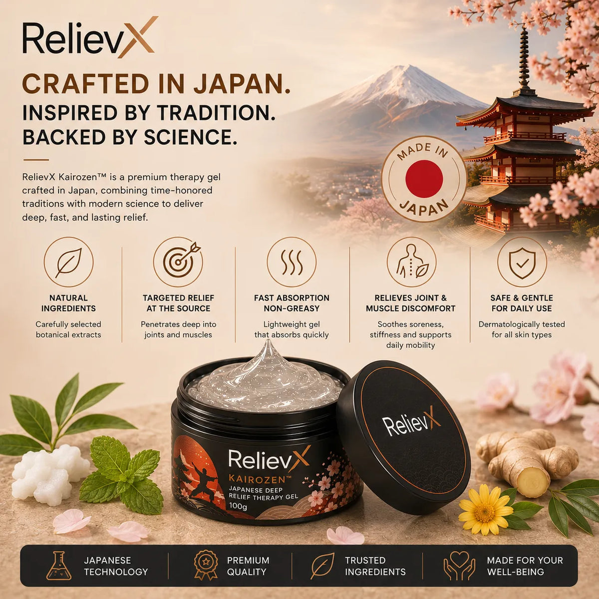 RelievX Kairozen™ Japanese Deep Pain Relief Therapy Gel